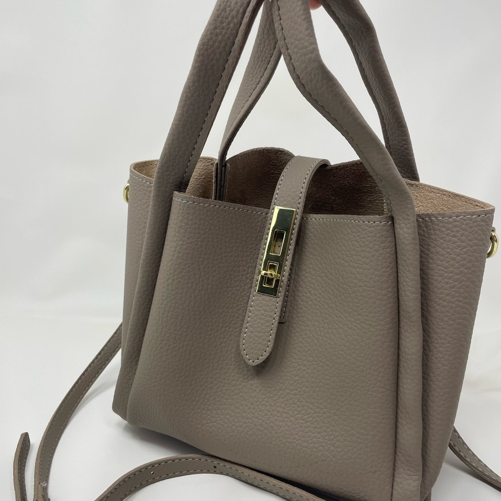 Faux Leather Crossbody Handbag with small inside pouch